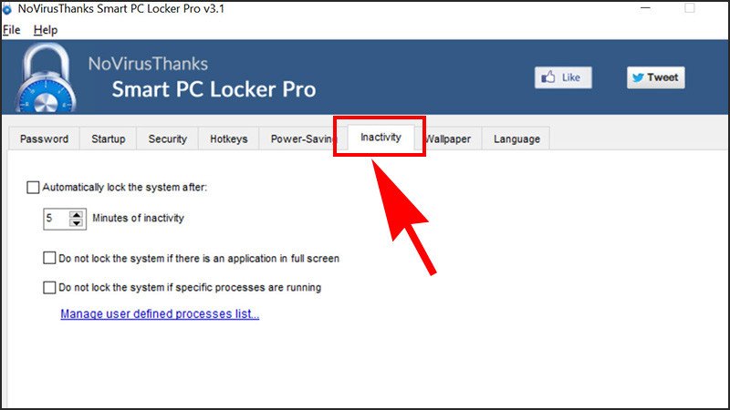 Tùy chỉnh các cài đặt nâng cao trong Smart PC Locker Pro