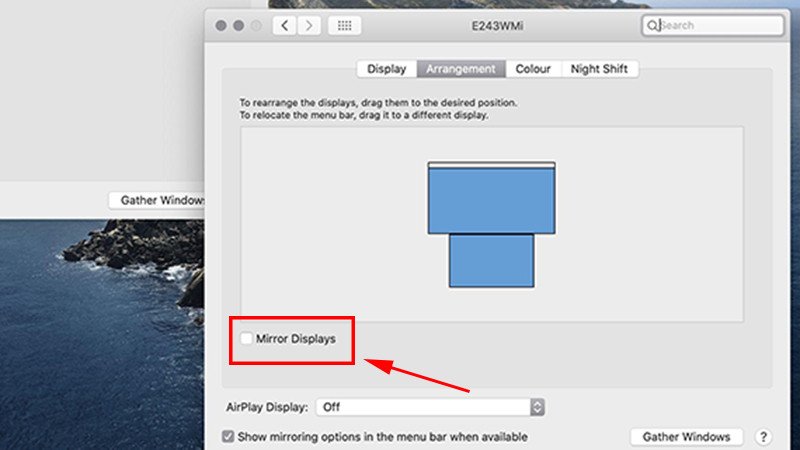 Tùy chỉnh chế độ hiển thị Mirror Display khi kết nối MacBook với máy chiếu