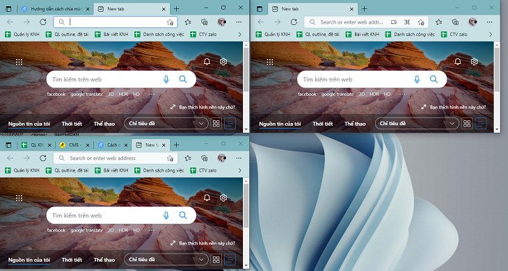 Tùy chỉnh kích thước cửa sổ để tối ưu không gian chia màn hình