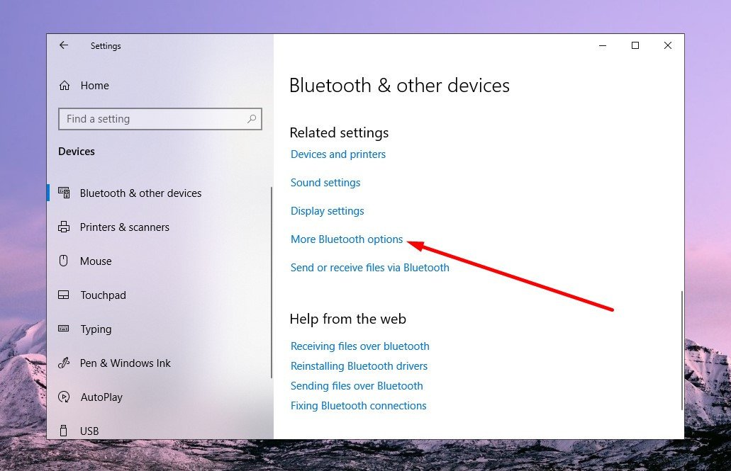 Tùy chọn Bluetooth và thiết bị khác