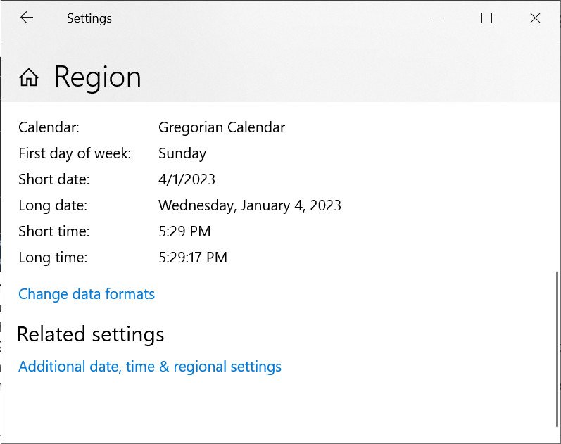 Tùy chọn định dạng hiển thị ngày và giờ khi cài đặt thời gian HP.