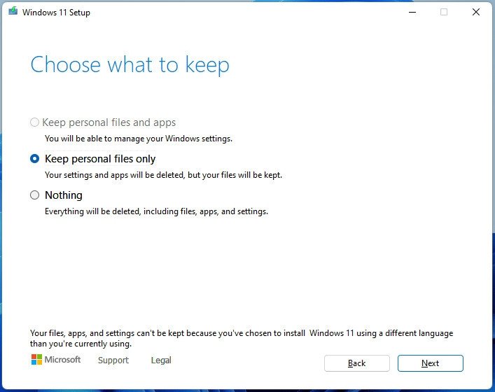 Tùy chọn Khôi phục cài đặt gốc Windows 11