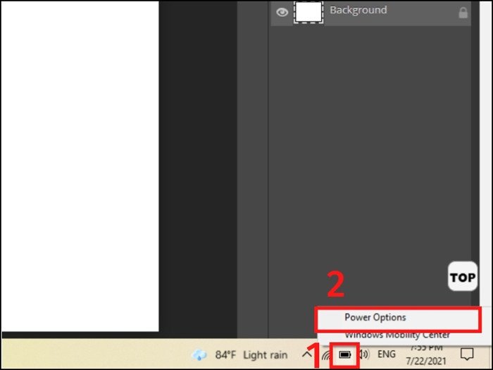 Tùy chọn nguồn để tắt màn hình laptop HP