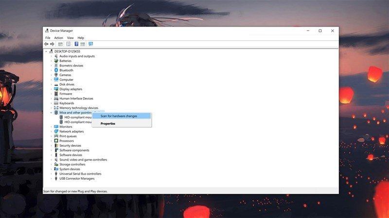 Tùy chọn Scan for Hardware Changes trong Device Manager