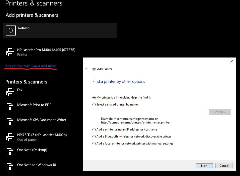 Tùy chọn thêm máy in không dây vào laptop