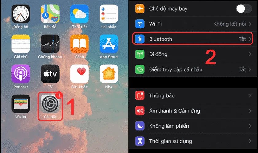 Vào cài đặt Bluetooth trên iPhone để quản lý thiết bị