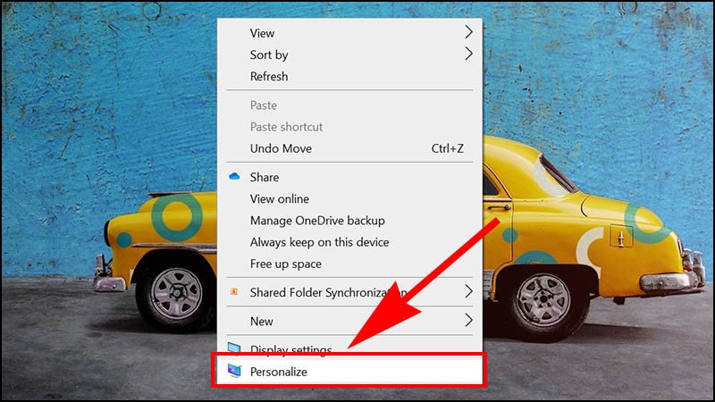 Vào phần Personalize để cài đặt khóa màn hình laptop Windows 7