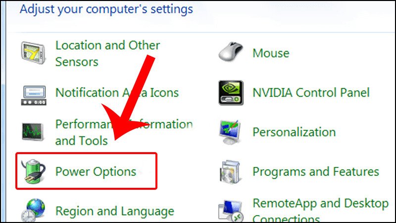 Vào Power Options để kiểm soát thời gian sáng màn hình laptop
