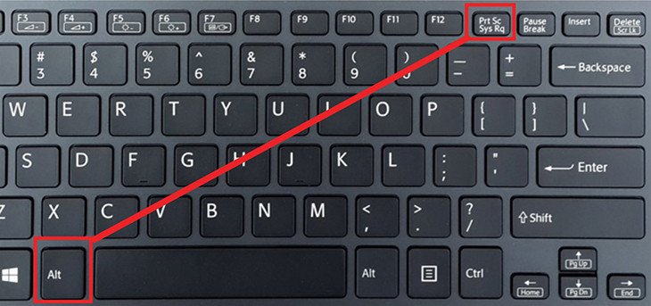 Vị trí phím Print Screen và tổ hợp phím chụp màn hình nhanh trên bàn phím laptop