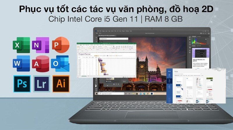 Vi xử lý của laptop MSI Modern 14 phục vụ tốt các tác vụ văn phòng cho giáo viên