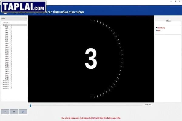 Video tình huống mô phỏng đang đếm ngược 3 giây trước khi bắt đầu