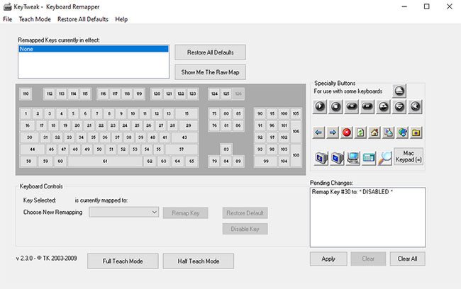 Vô hiệu hóa 1 phím trên laptop bằng phần mềm KeyTweak dễ dàng.