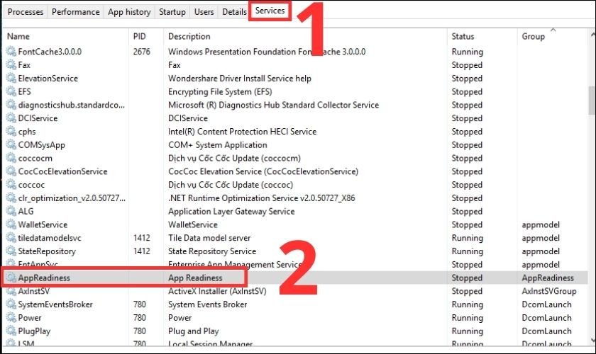 Vô hiệu hóa AppReadiness trong Services