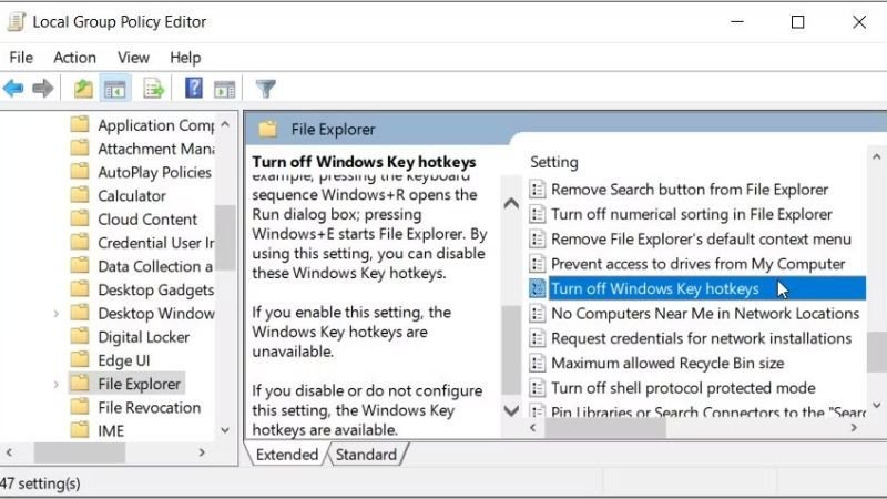 Vô hiệu hóa bàn phím laptop bằng Group Policy Editor