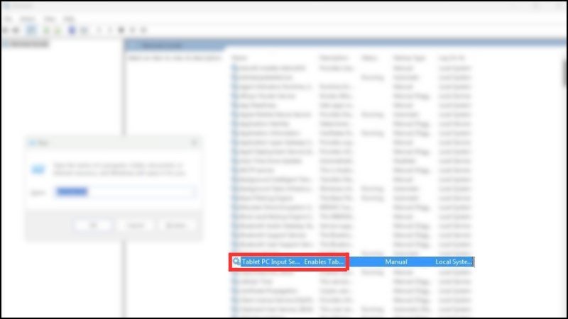 Vô hiệu hóa Tablet PC Input Service khi chuột không hiện