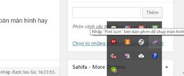 Vùng chụp màn hình đã chọn trên Lightshot với các tùy chọn lưu và chia sẻ