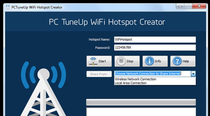 WiFi HotSpot Creator, công cụ tạo hotspot từ laptop
