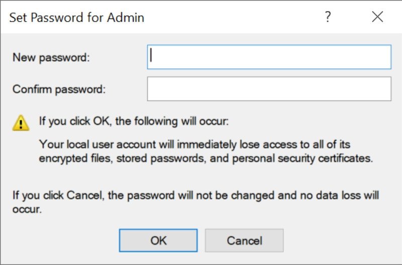Xác nhận mật khẩu mới cho laptop HP