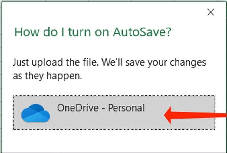 Xác nhận tài khoản OneDrive để lưu file Excel trên đám mây
