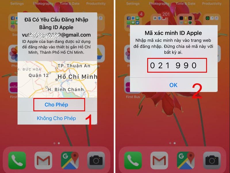 Xác thực iCloud để đồng bộ ảnh giữa iPhone và laptop