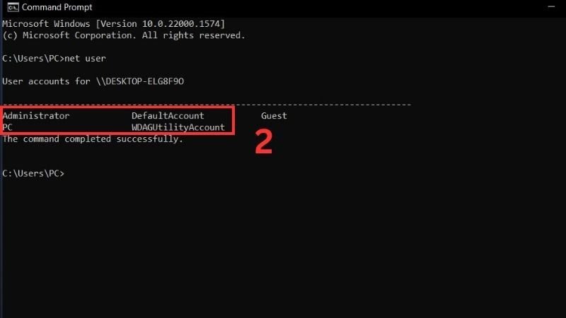 Xem danh sách các user có trên máy tính bằng lệnh net user