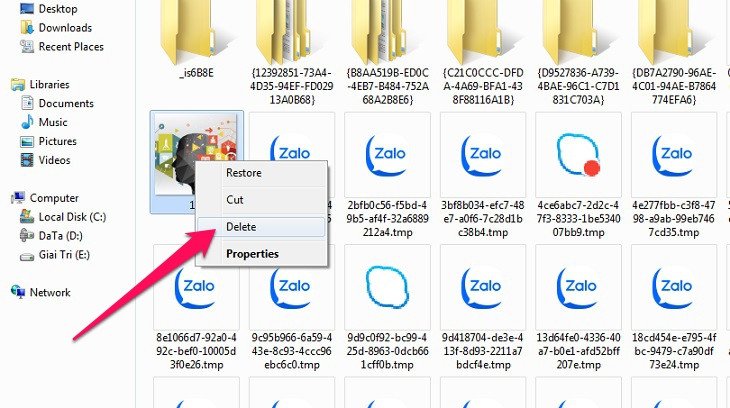 Xóa vĩnh viễn các tập tin trong Recycle Bin để giải phóng dung lượng