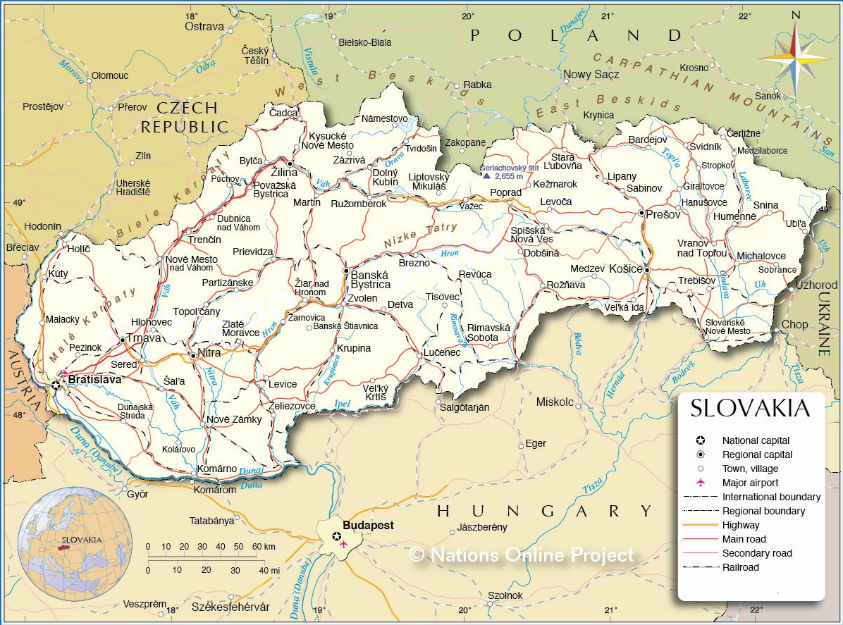 Slovakia là nước nào? Khám phá chi tiết về quốc gia Trung Âu xinh đẹp Bản đồ Slovakia