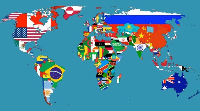 Nước Nào Lớn Nhất Thế Giới 2026: Khám Phá Diện Tích Kỷ Lục Bản đồ thế giới thể hiện các quốc gia lớn