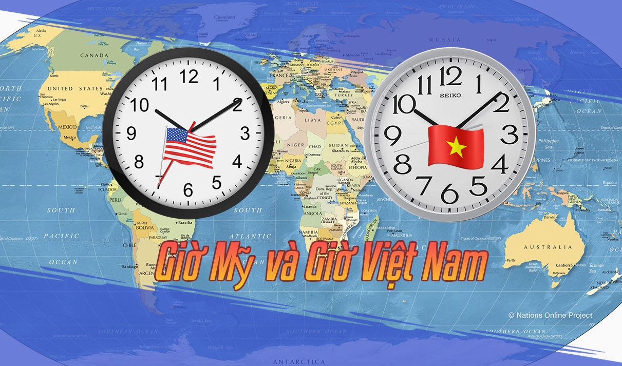 Bản đồ thế giới với các múi giờ