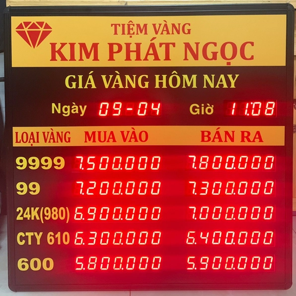 Bảng giá các loại vàng tại Tiệm vàng Kim Phát Ngọc