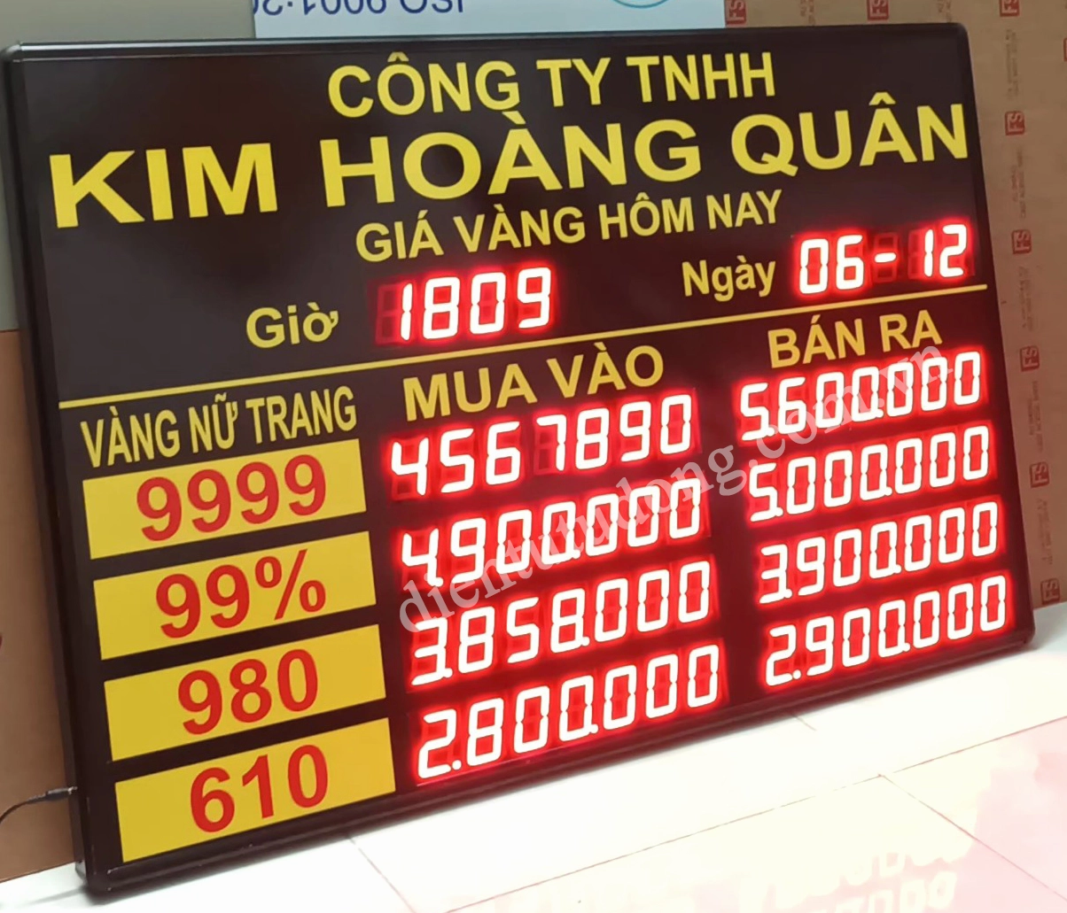 Bảng giá vàng cập nhật tại Bình Dương
