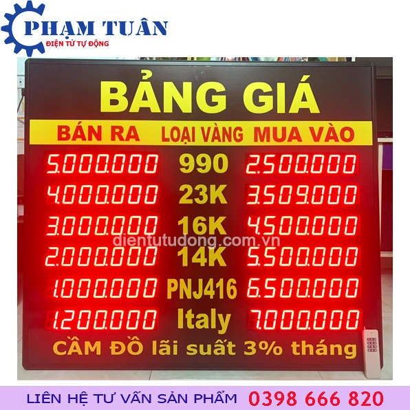 Bảng giá vàng chi tiết