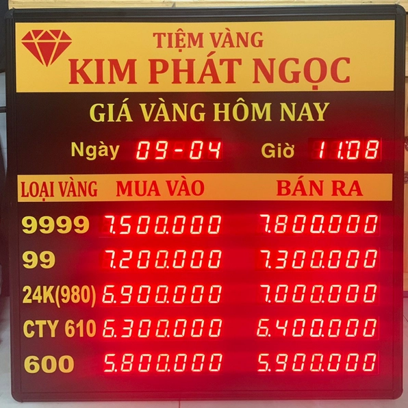 Bảng giá vàng tại Tiệm Vàng Kim Phát Ngọc