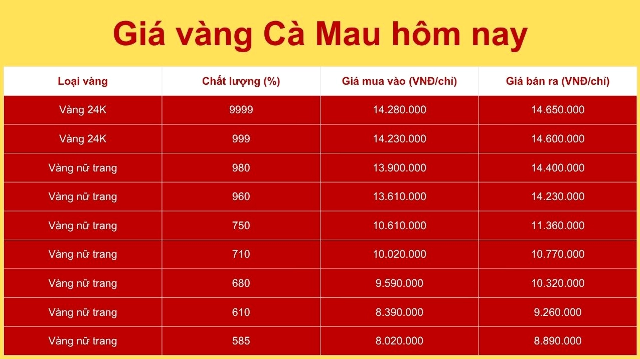 Hội Kim Hoàn Cà Mau Hôm Nay: Biến Động Giá Vàng & Xu Hướng 2026 Biến động giá vàng tại Cà Mau hôm nay