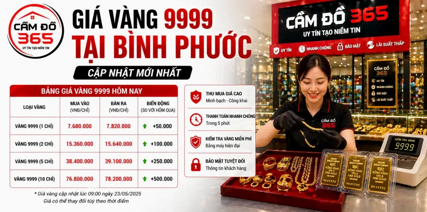 Biểu đồ giá vàng tại Bình Phước