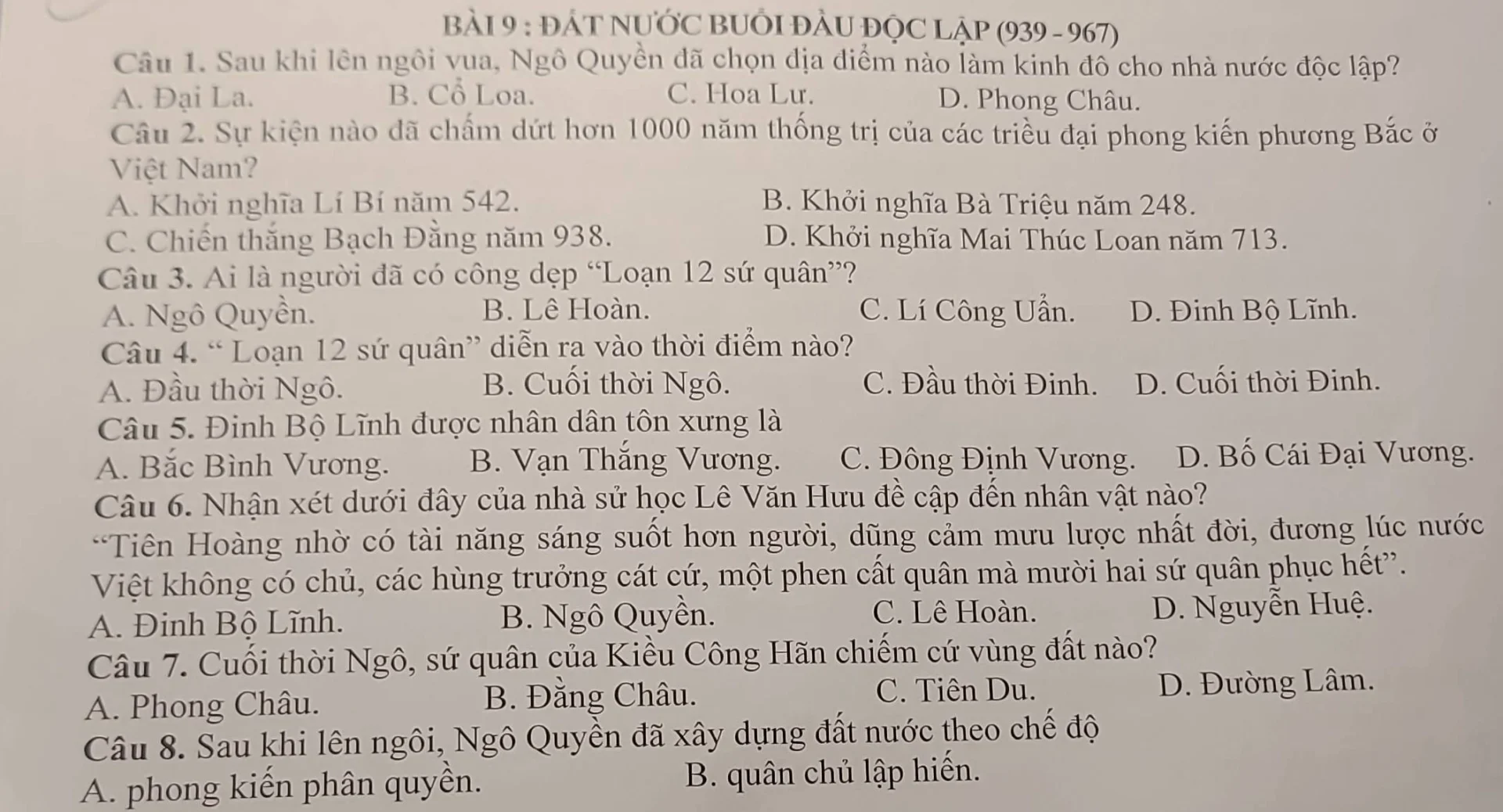 Sau khi lên ngôi vua, Ngô Quyền chọn địa điểm nào làm kinh đô? Di tích thành Cổ Loa