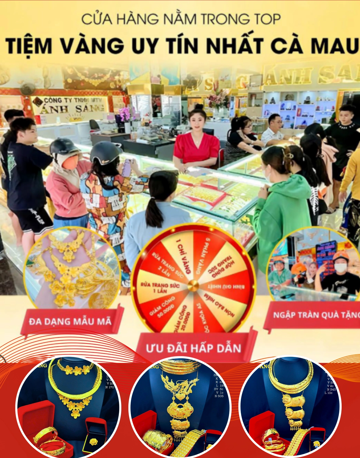 Logo và nhận diện thương hiệu của Tiệm Vàng Ánh Sáng
