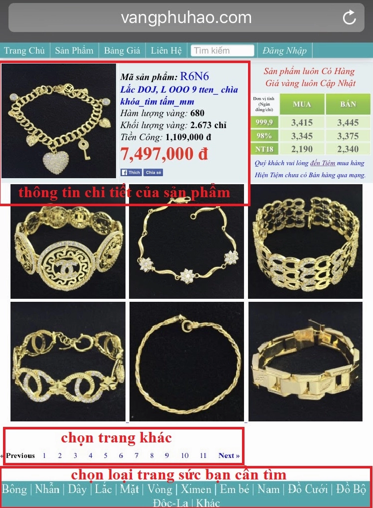 Người dân xem giá vàng tại cửa hàng Phú Hào