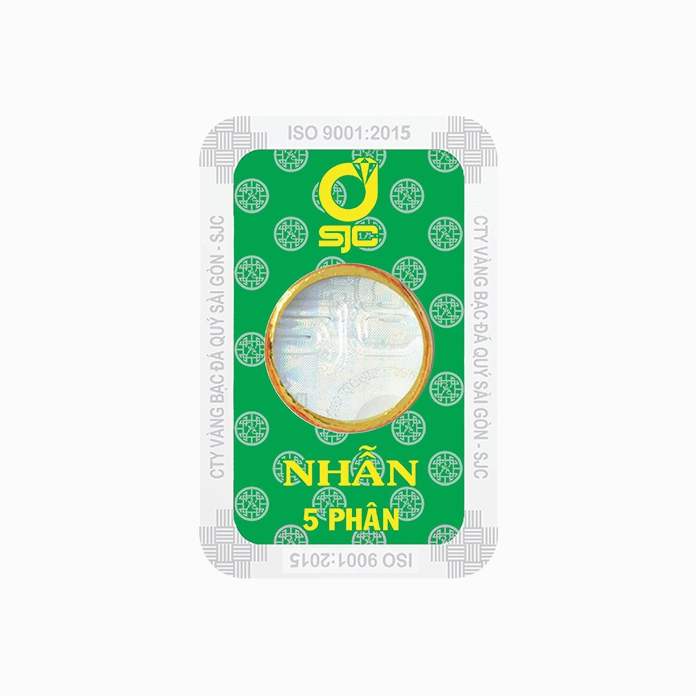 Nhẫn 5 phân SJC vàng tây