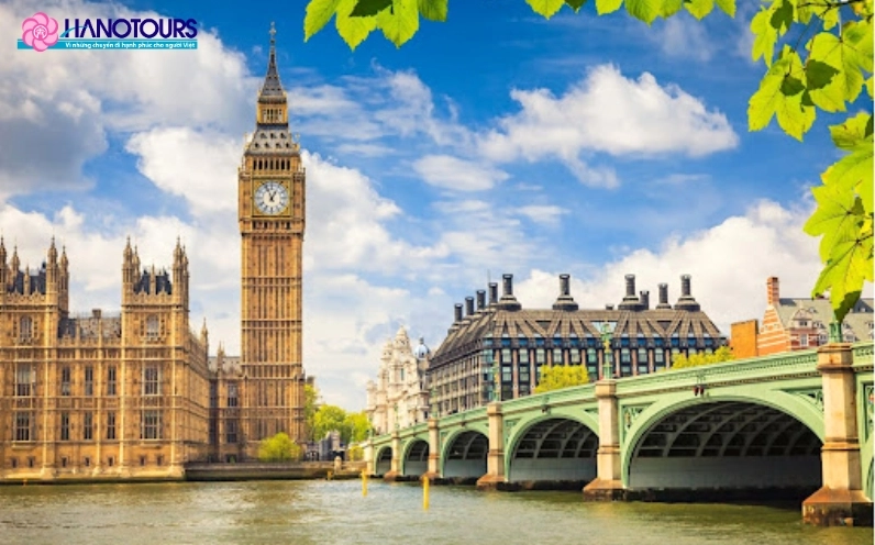 Nước nào nổi tiếng với tháp đồng hồ Big Ben? Khám phá London Tháp đồng hồ Big Ben uy nghiêm nhìn từ xa
