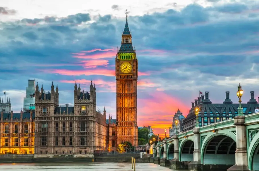 Nước nào nổi tiếng với tháp đồng hồ Big Ben? Khám phá London Toàn cảnh Tháp đồng hồ Big Ben nhìn từ sông Thames