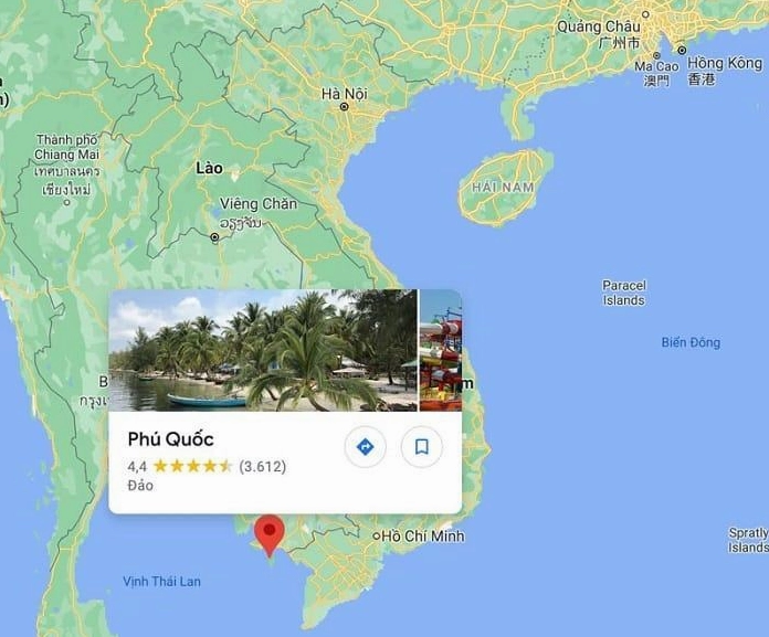 Bản đồ vị trí địa lý của Phú Quốc thuộc tỉnh Kiên Giang