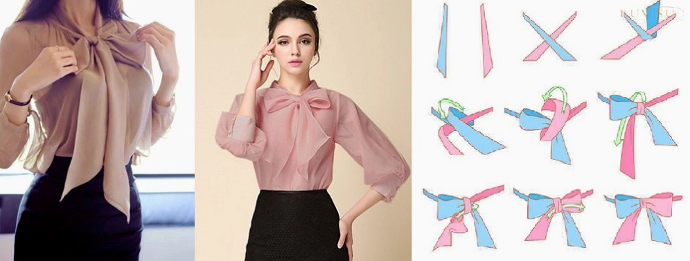 Các kiểu nơ cổ áo đẹp