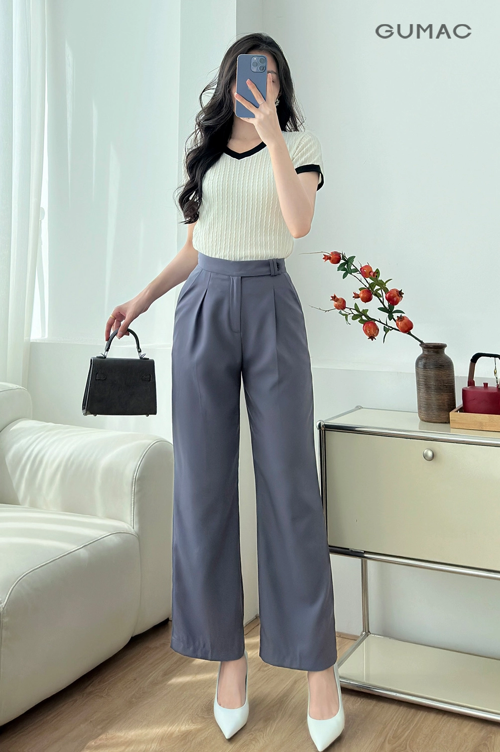 Top Mẫu Quần Ống Suông Đẹp Nhất 2026: Xu Hướng & Bí Quyết Chọn Cô gái nhỏ nhắn diện quần ống suông cạp cao tôn dáng