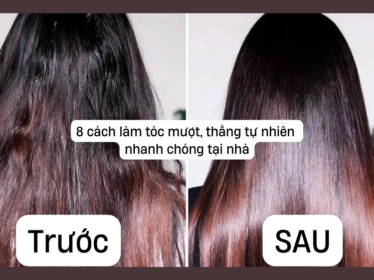 Cô gái với mái tóc dài, mượt và thẳng tự nhiên