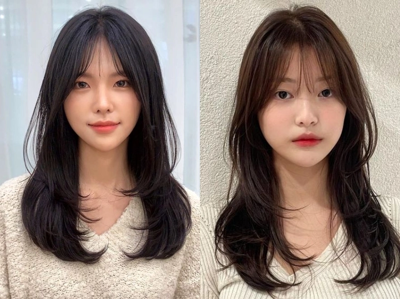 Cô gái với mái tóc dài thẳng đen mượt