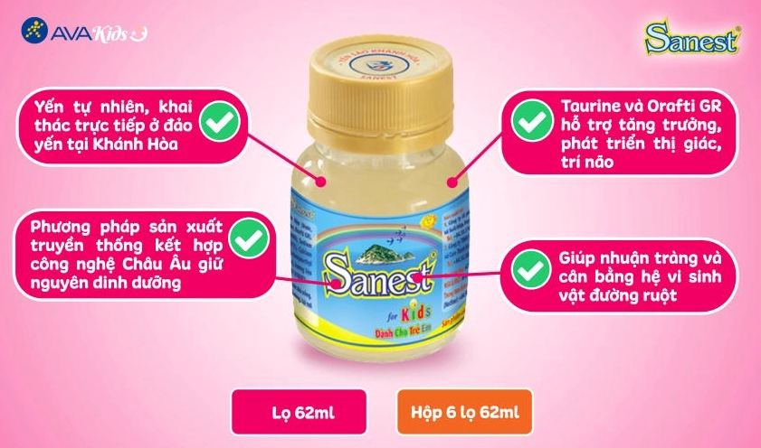Hình ảnh minh họa nhiều loại nước yến được sắp xếp đẹp mắt