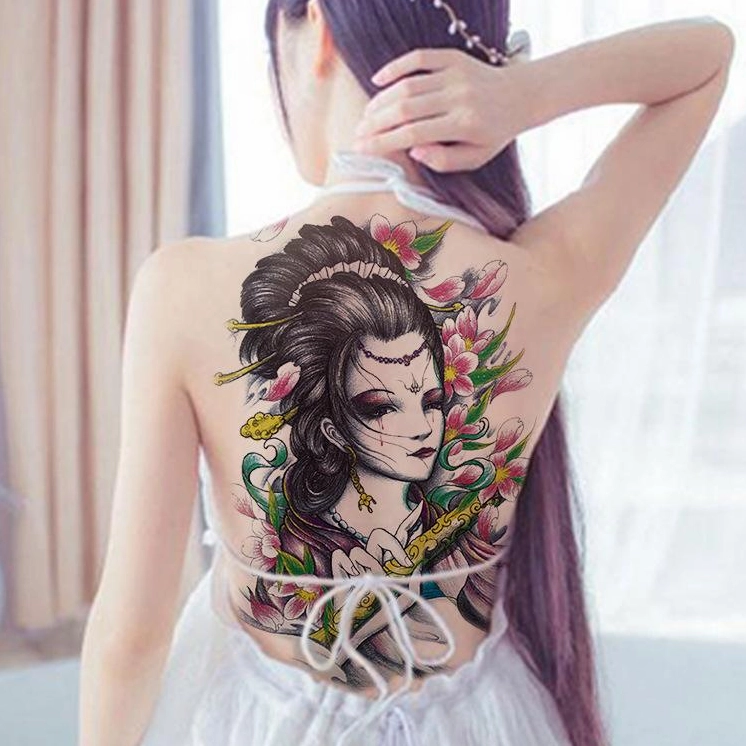 Xăm Hình Cô Gái Nhật: Vẻ Đẹp Huyền Bí và Ý Nghĩa Sâu Sắc Hình xăm full lưng Geisha màu sắc