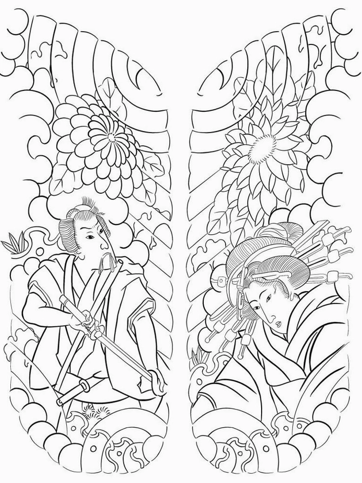 Hình xăm full ngực phong cách Geometric và Blackwork