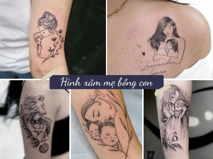 Hình Xăm Mẹ Và Con: Biểu Tượng Vĩnh Cửu Của Tình Yêu Thương Hình xăm mẹ và con với biểu tượng con voi mẹ và con